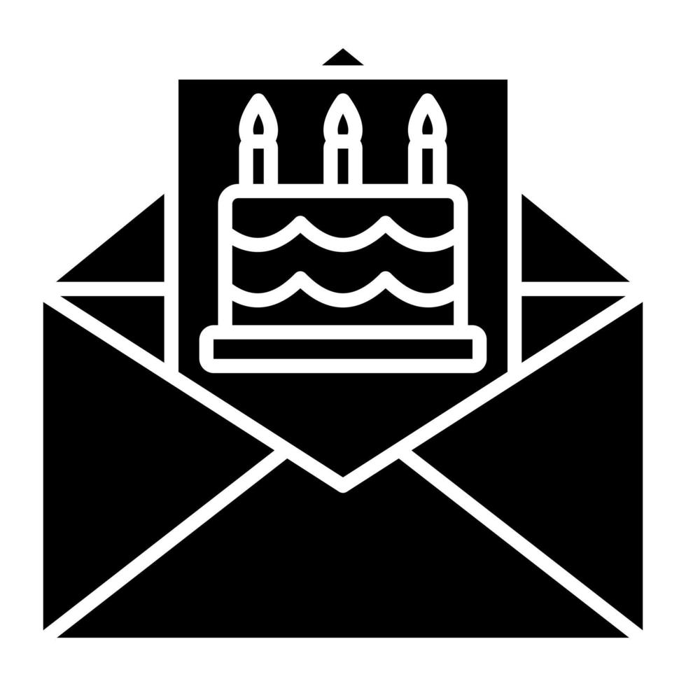 Birthday Invite Glyph Icon vector