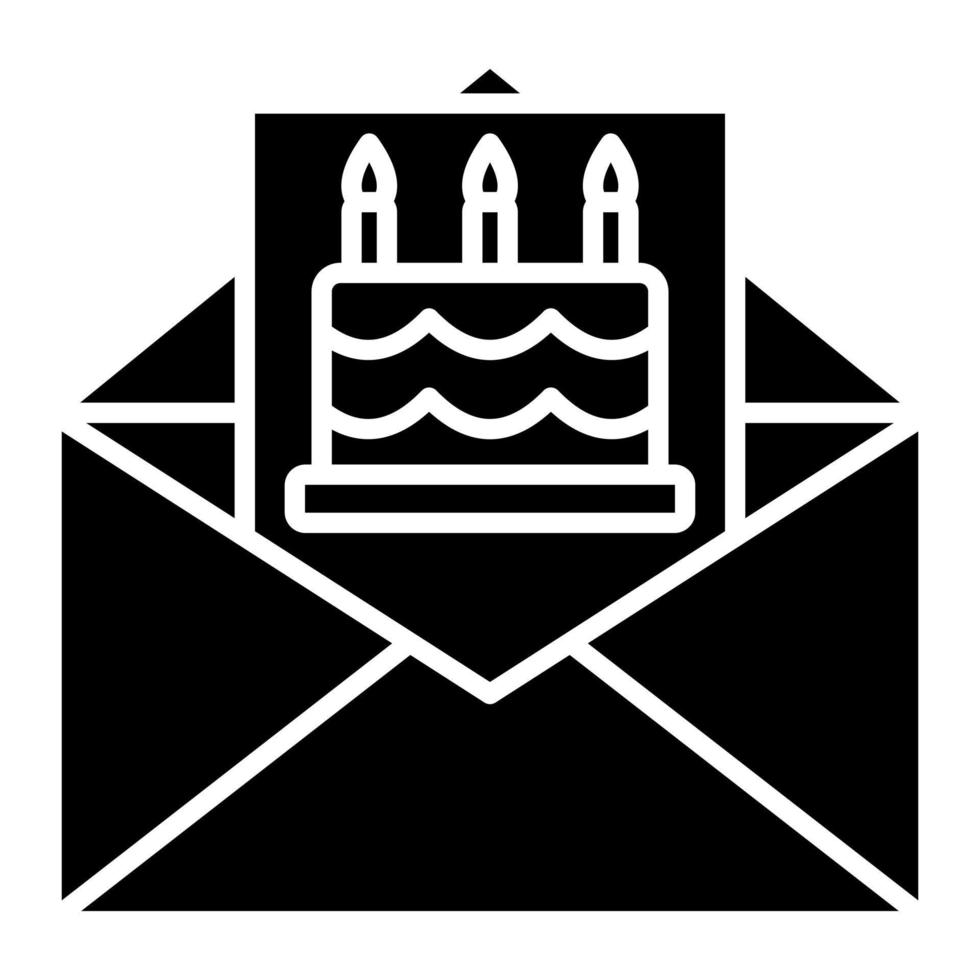 Birthday Invite Glyph Icon vector