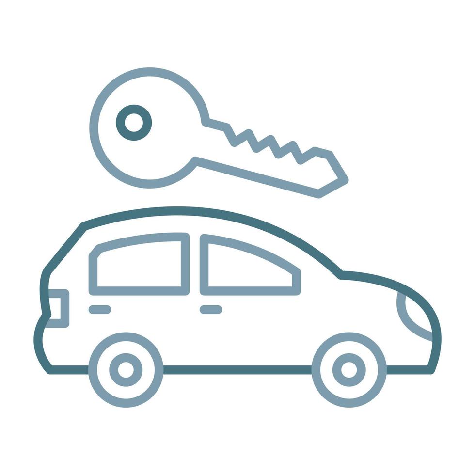 Rent Car Line Two Color Icon vector