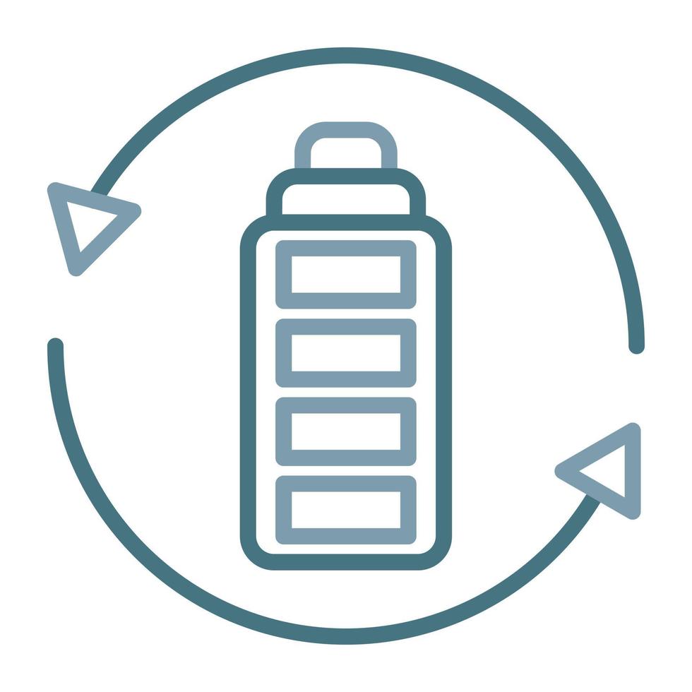 Battery Recycling Line Two Color Icon vector