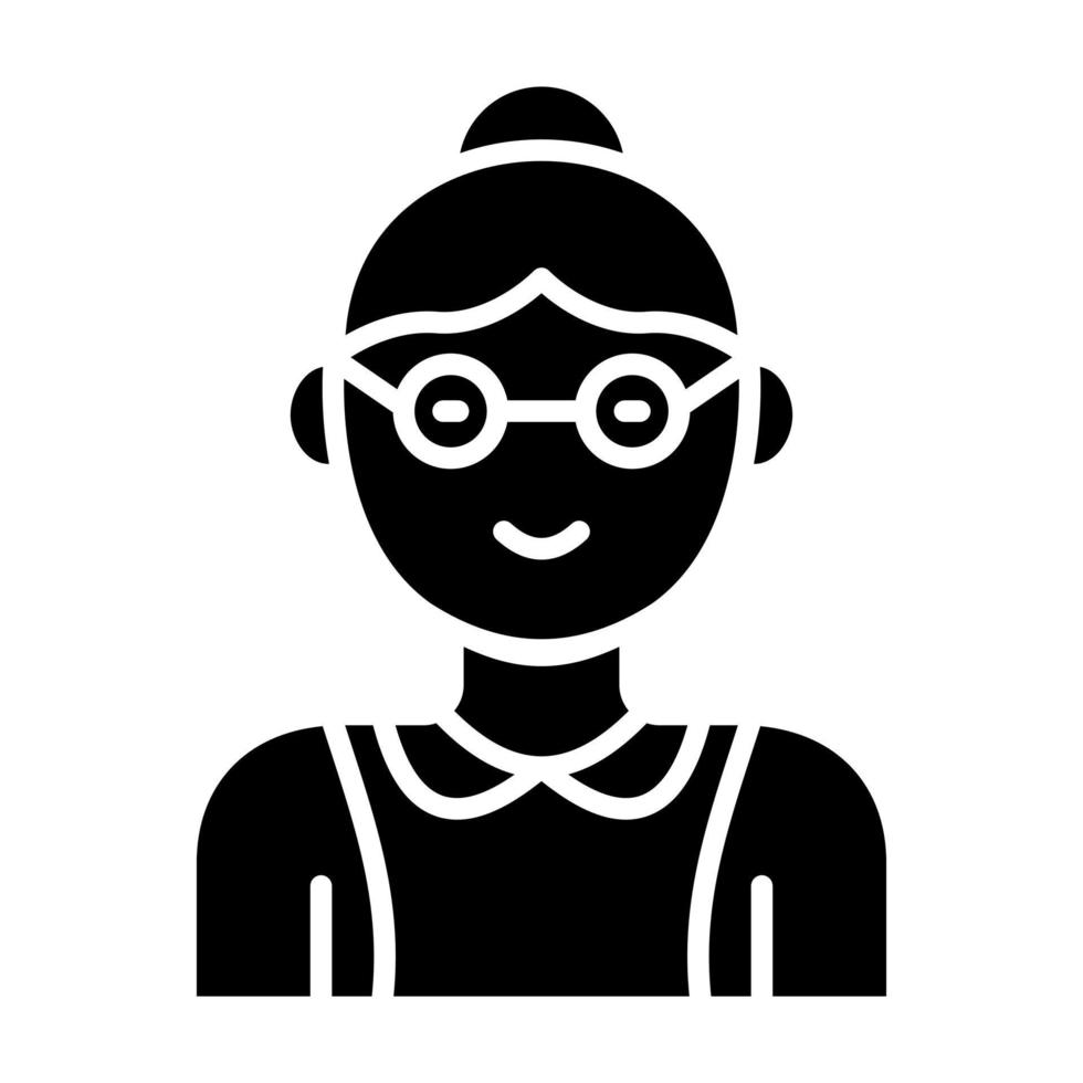 Grandmother Glyph Icon vector