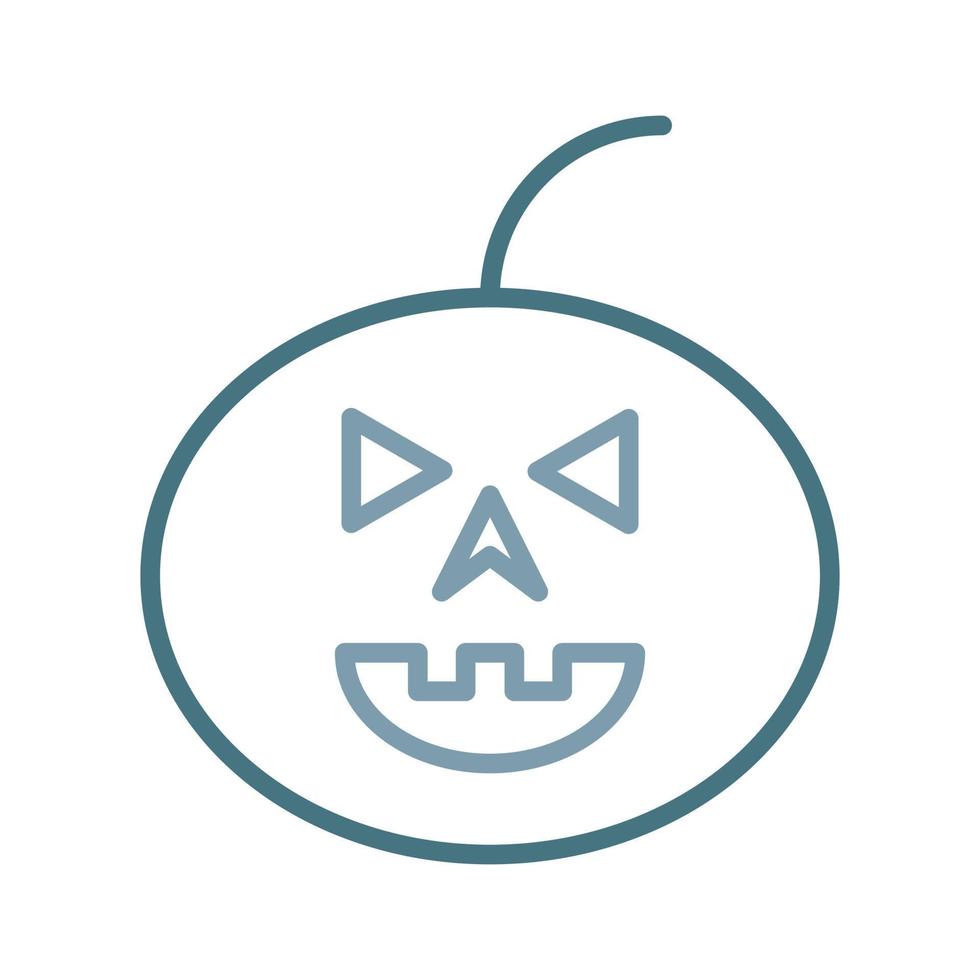 icono de dos colores de la línea de calabaza de halloween vector