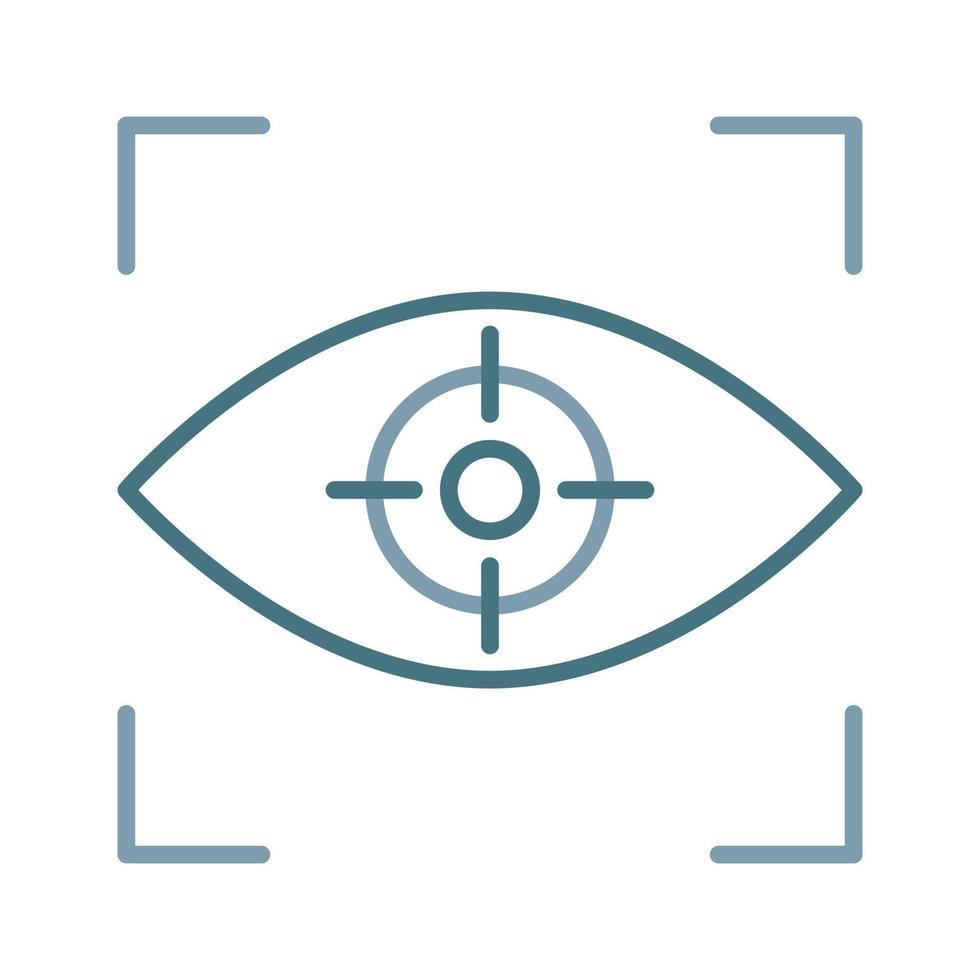 Eye Focus Line Two Color Icon vector
