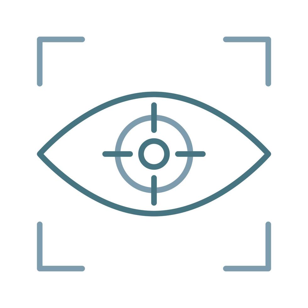 Eye Focus Line Two Color Icon vector