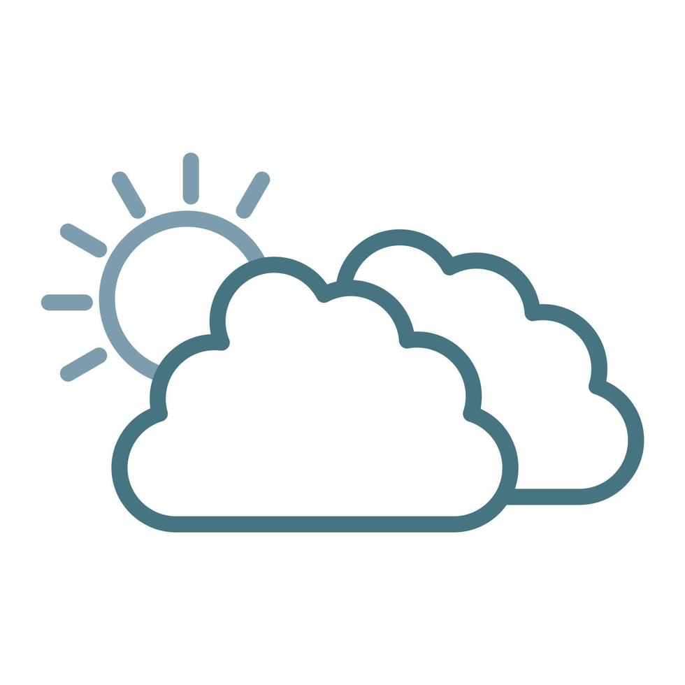 Cloudy Weather Line Two Color Icon vector