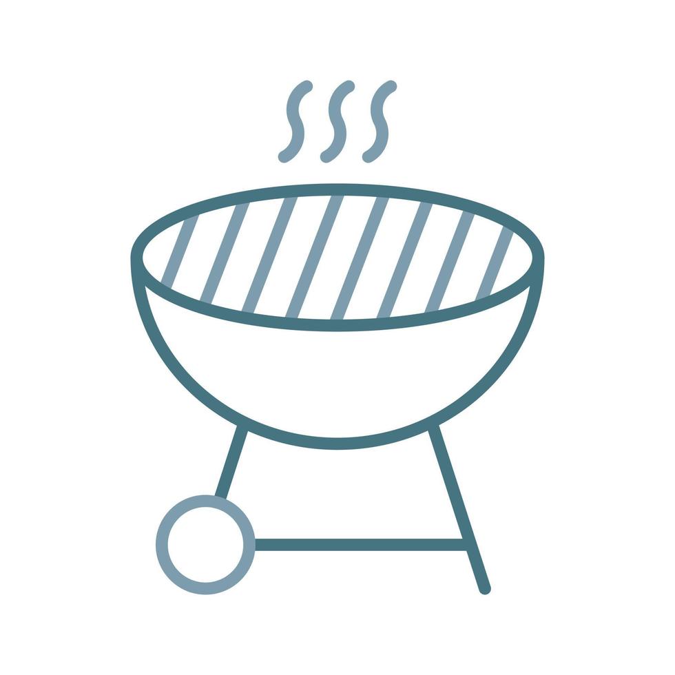 Barbecue Grill Line Two Color Icon vector