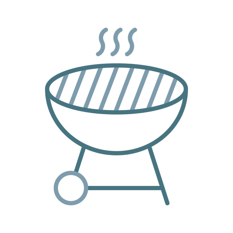 parrilla de barbacoa, línea, dos colores, icono vector