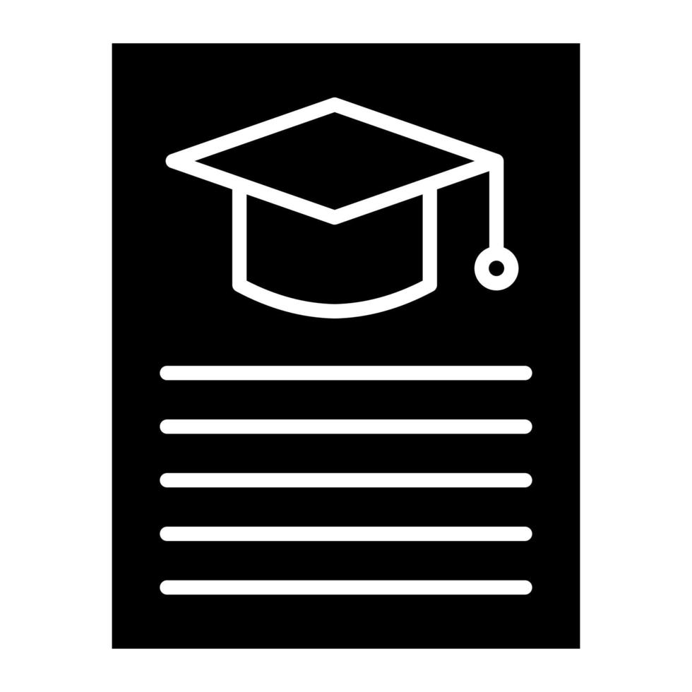 icono de glifo de información de estudiantes vector