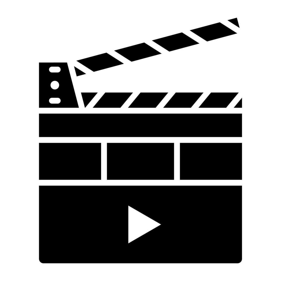 Film Clapperboard Glyph Icon vector