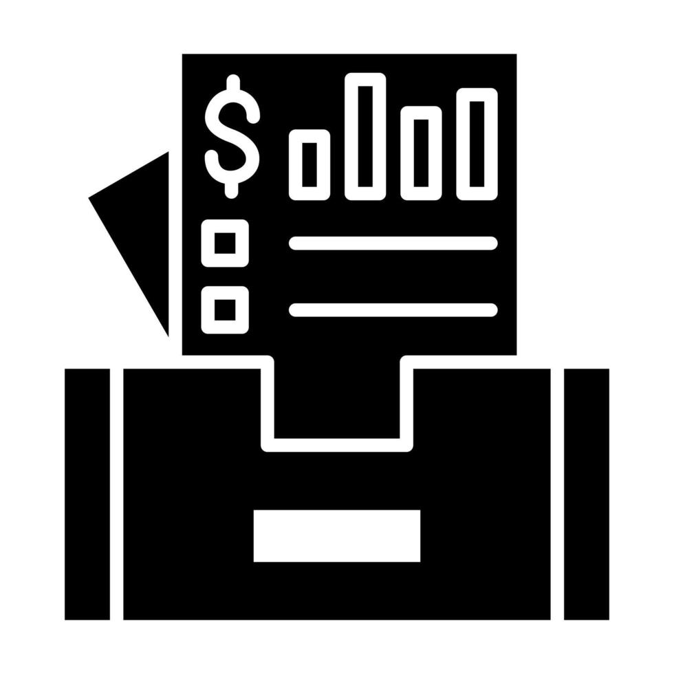 Documents Box Glyph Icon vector