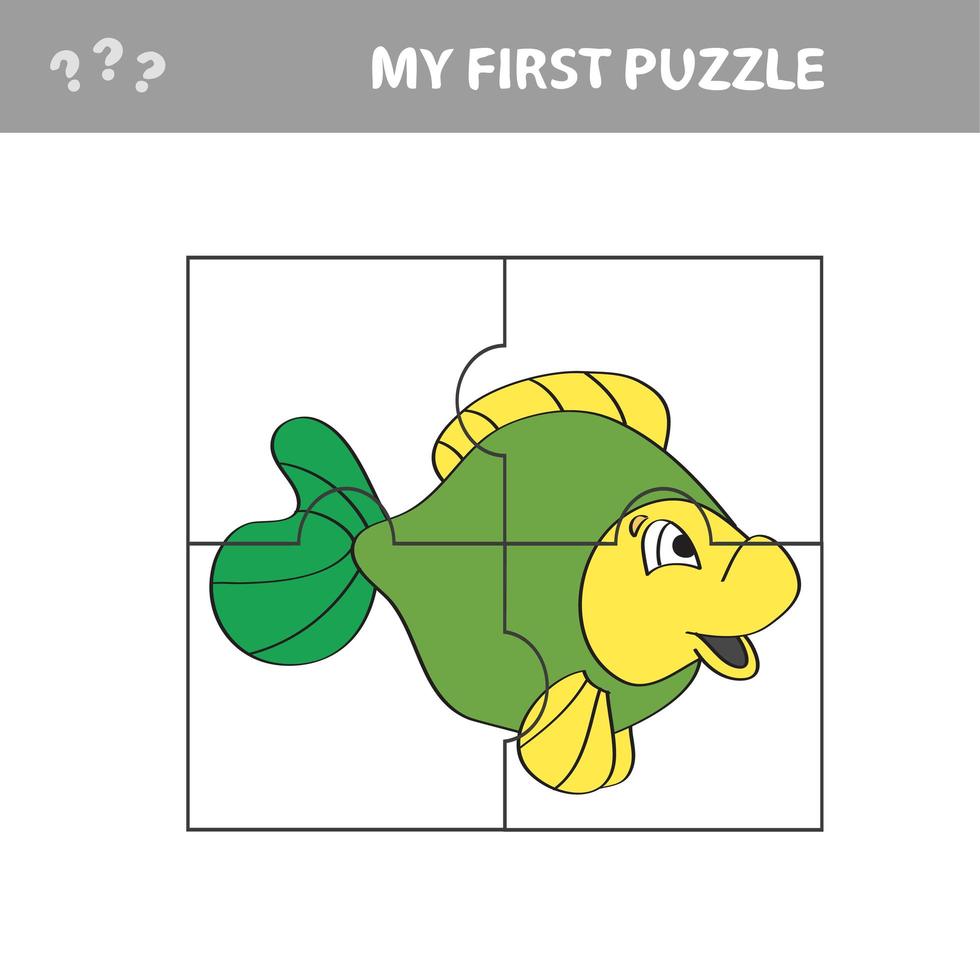 Fish in cartoon style, education game for the development of children vector