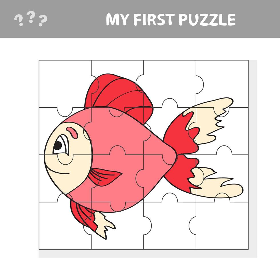 Fish in cartoon style, education game for the development of children vector