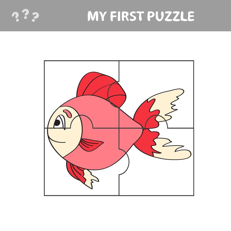 Fish in cartoon style, education game for the development of children vector