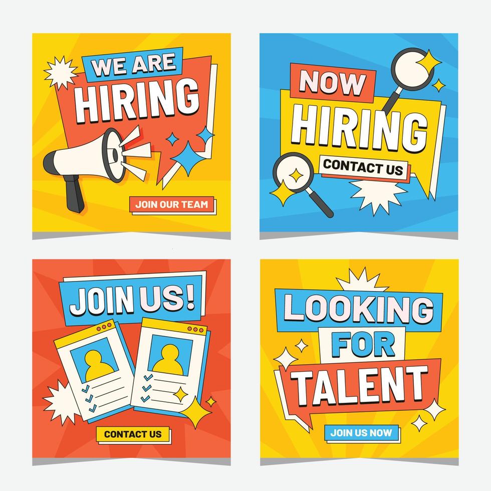 We Are Hiring Social Media Post Template vector