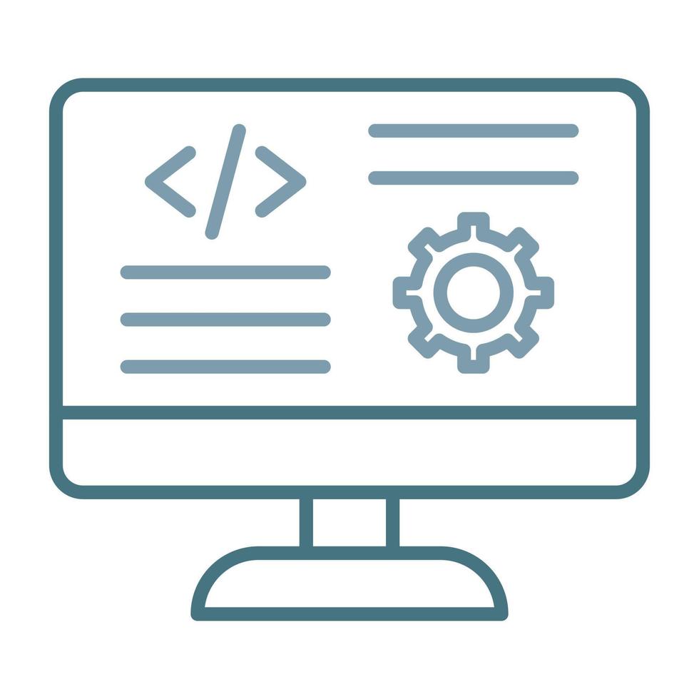 Code Settings Line Two Color Icon vector