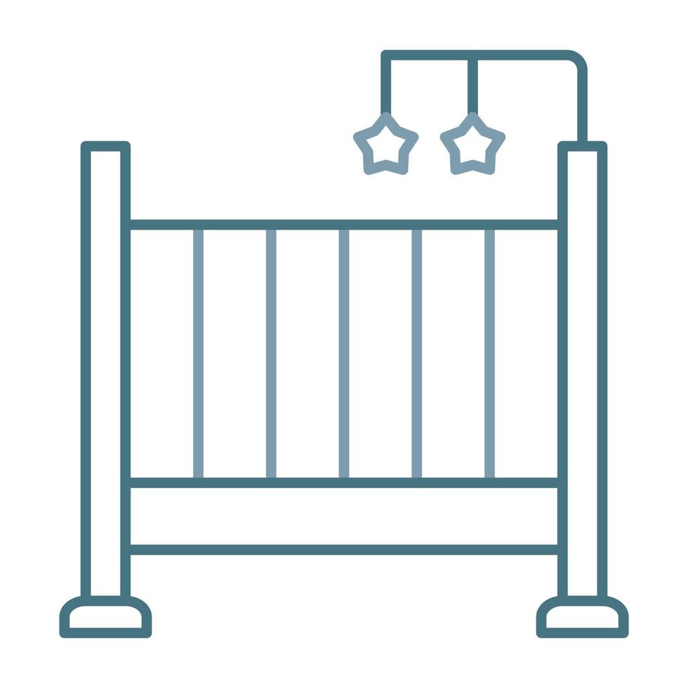 Crib Line Two Color Icon vector