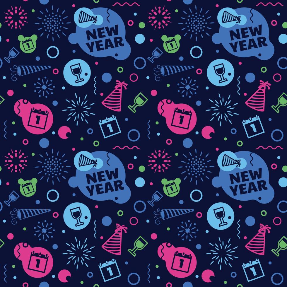 Seamless Pattern New Year vector