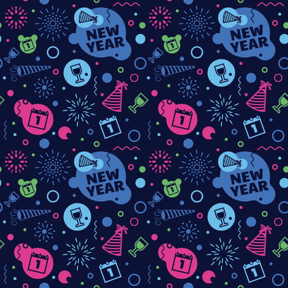 Seamless Pattern New Year vector