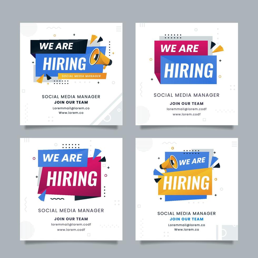 We are hiring Social Media Post vector