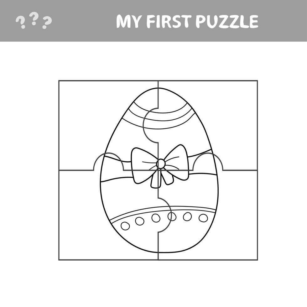 Education paper game for children, Easter egg. My first puzzle game vector