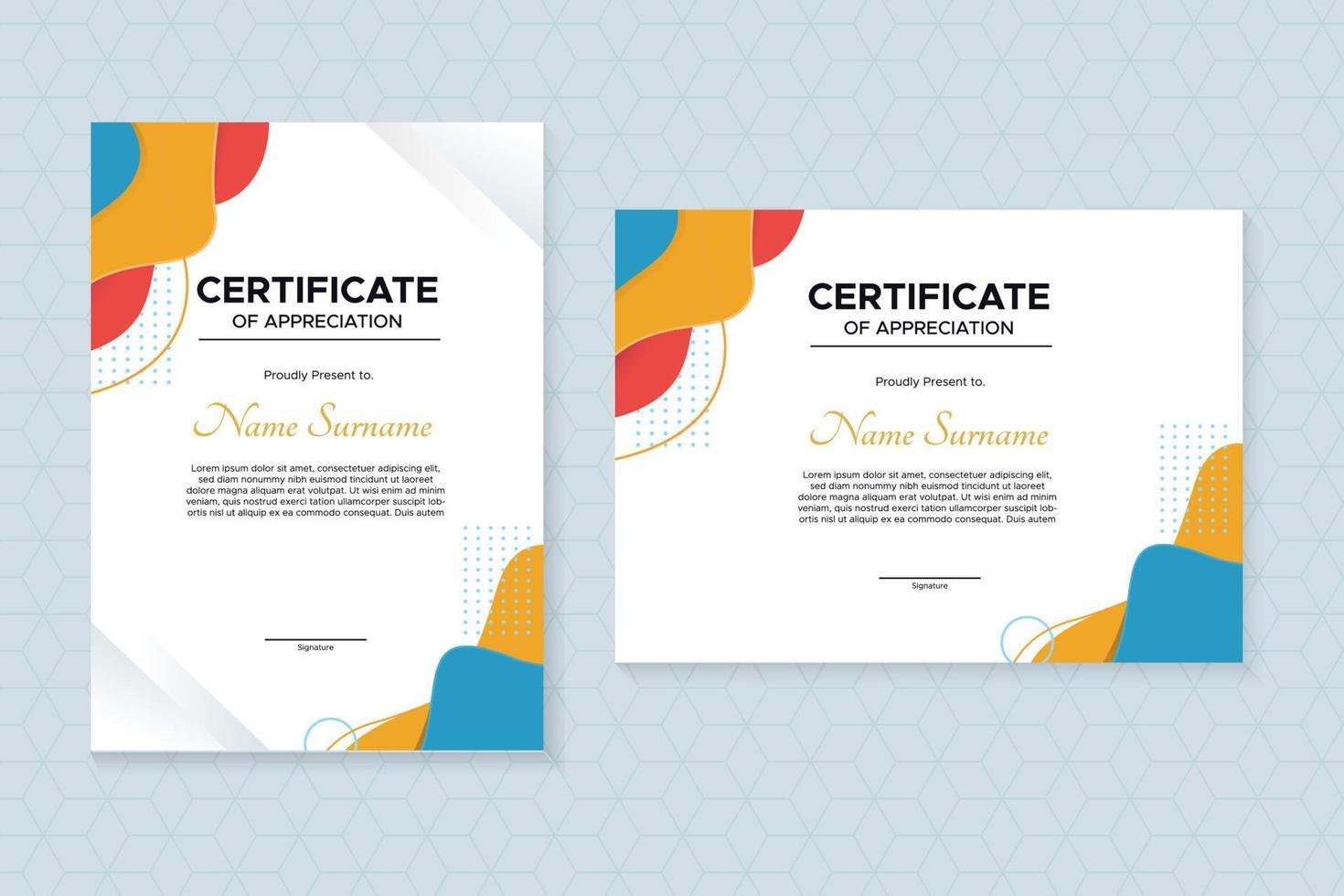 Modern Certificate Template Design vector