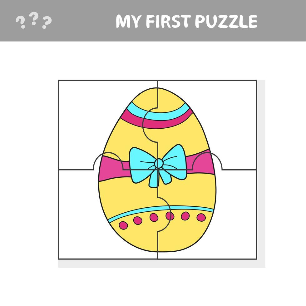 Education paper game for children, Easter egg. My first puzzle game vector