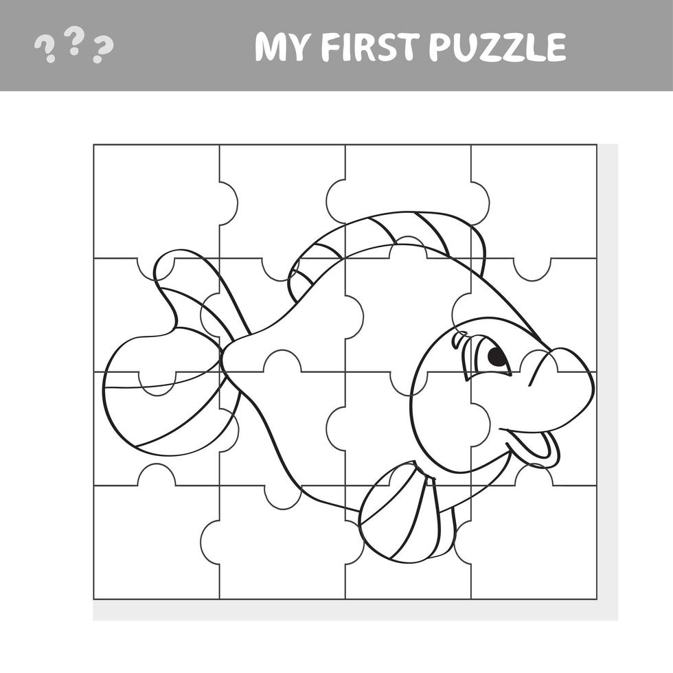 Fish in cartoon style, education game for the development of children vector