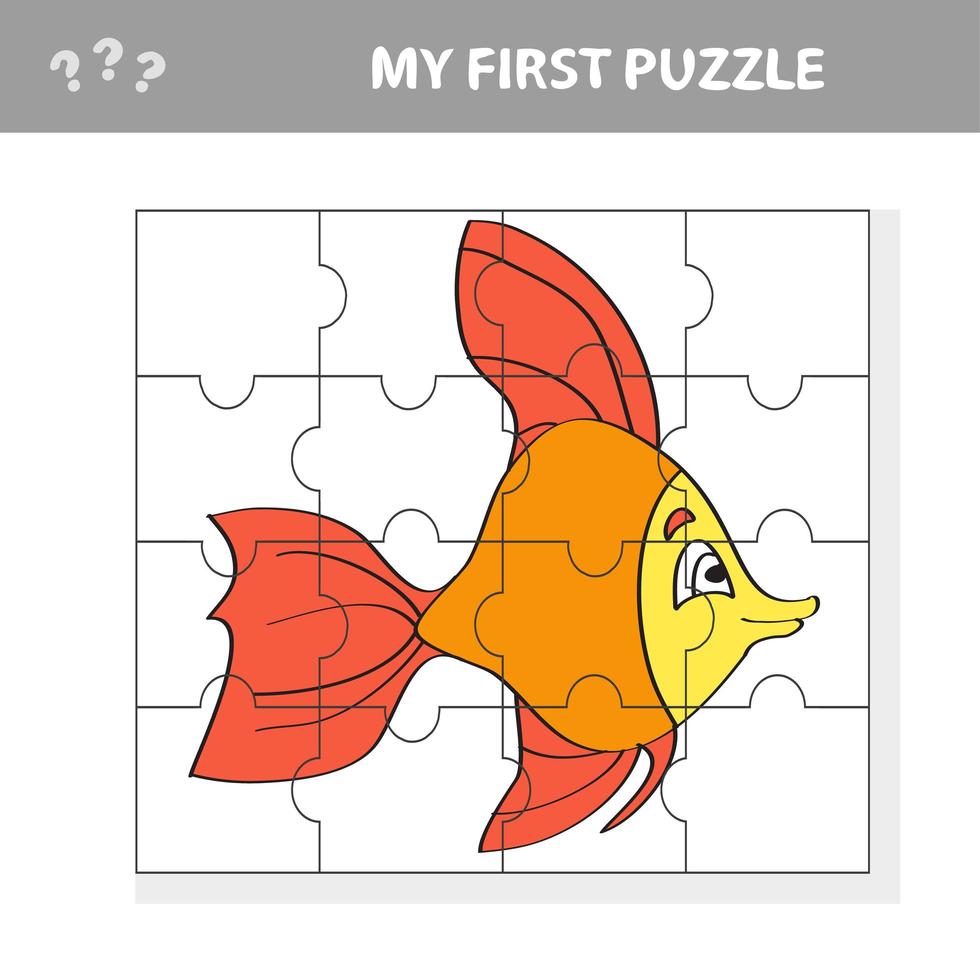 Fish in cartoon style, education game for the development of children vector