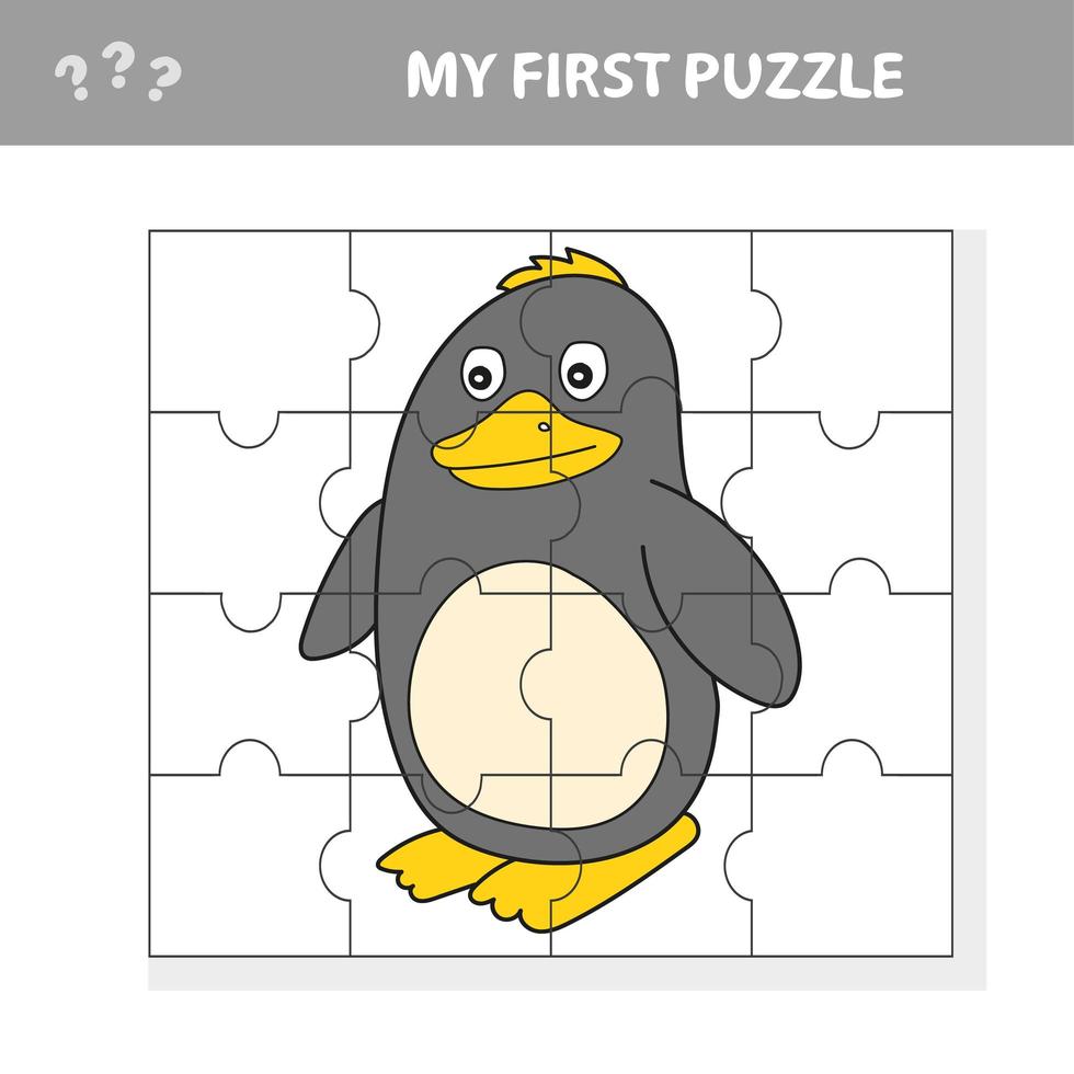 A vector of penguin puzzle for preschooll kids - my first puzzle