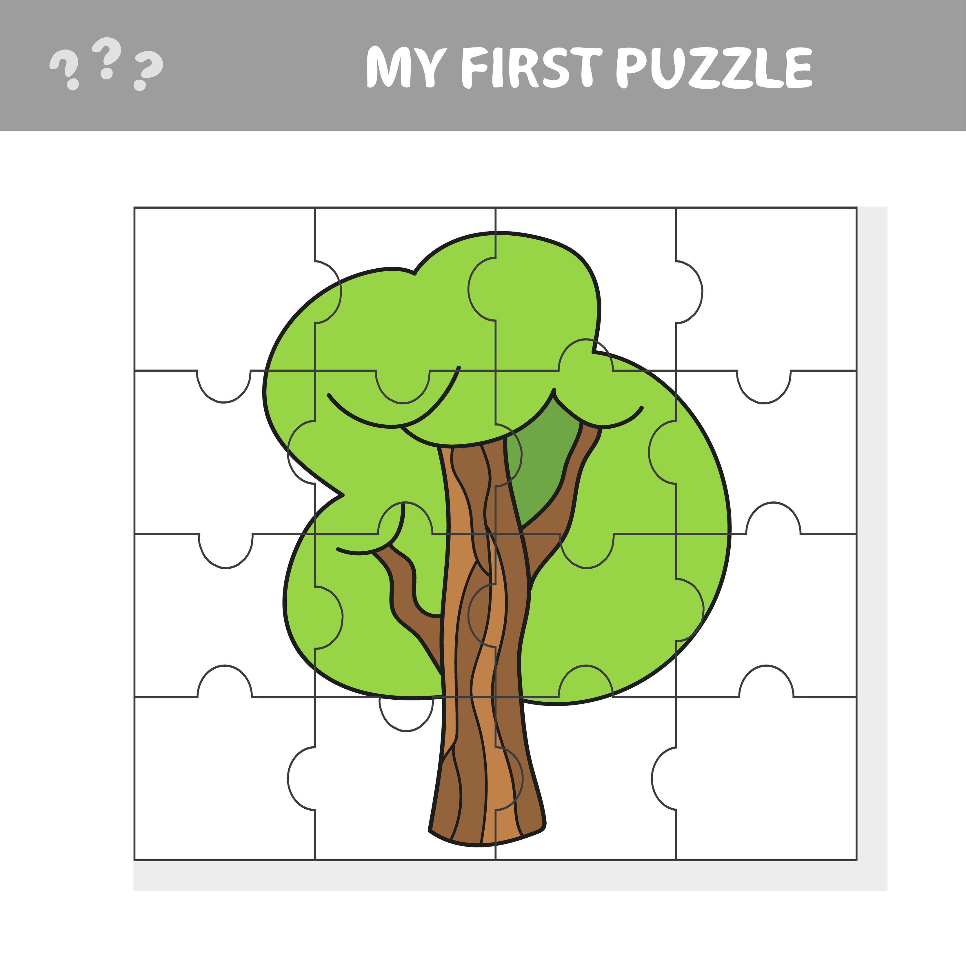 Puzzle Tree Design Puzzle Tree Illustration for kids 4651476 Vector