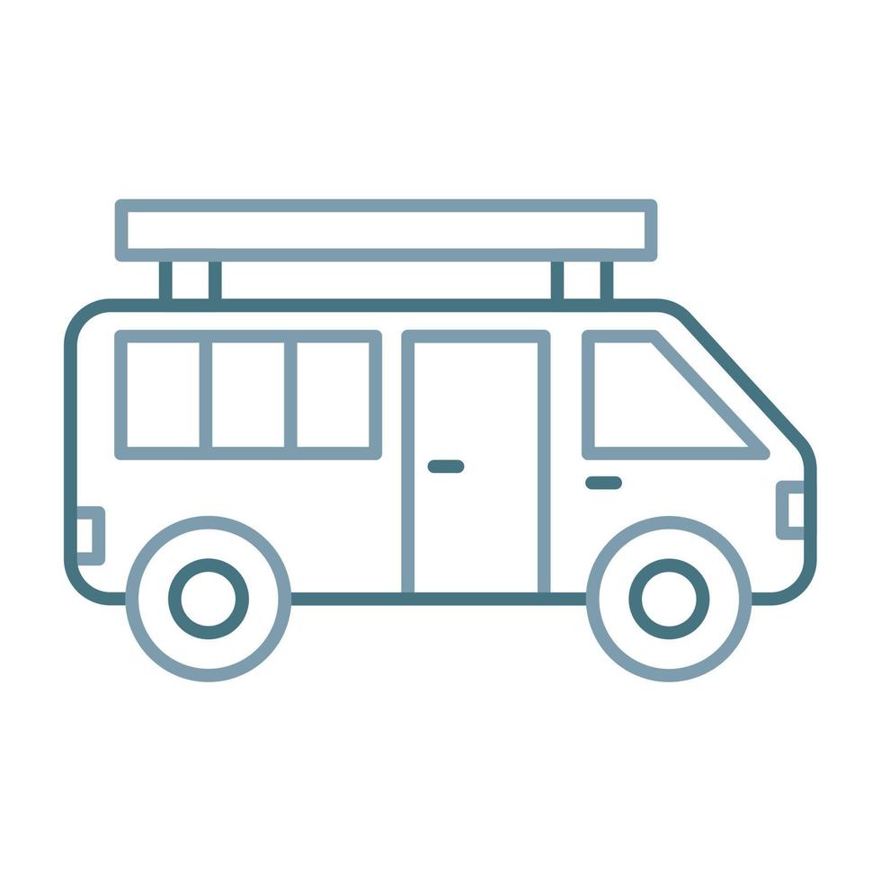 Camping Car Line Two Color Icon vector
