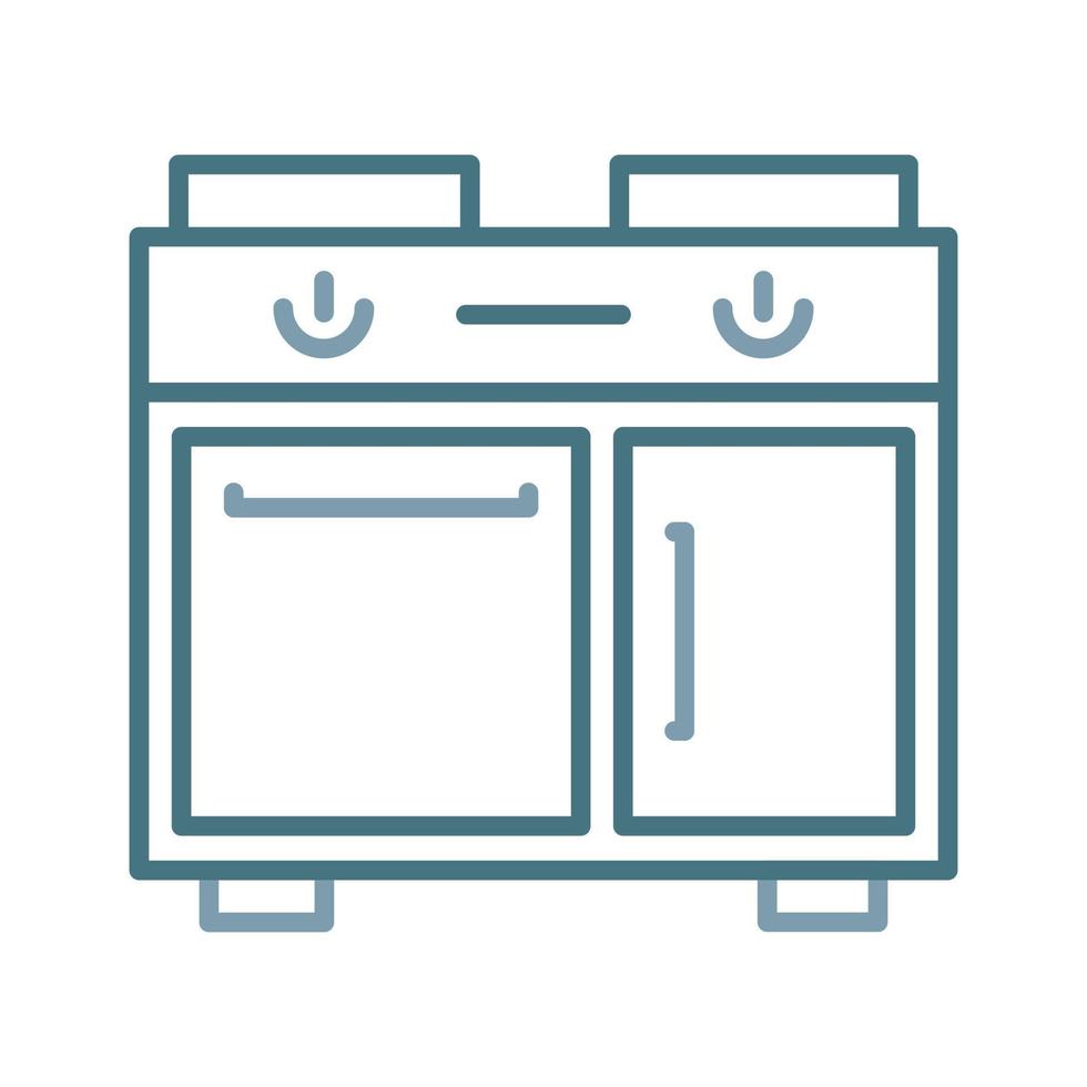 Cooking Range Line Two Color Icon vector