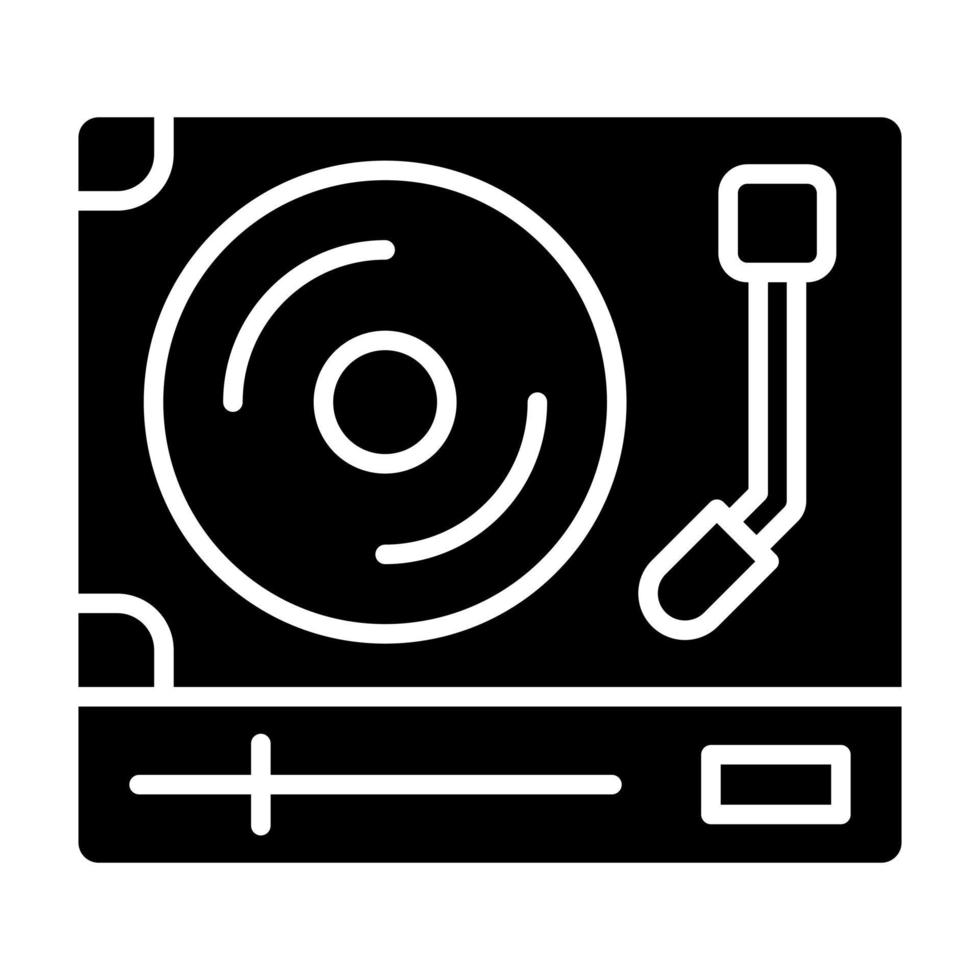 icono de glifo de tocadiscos vector