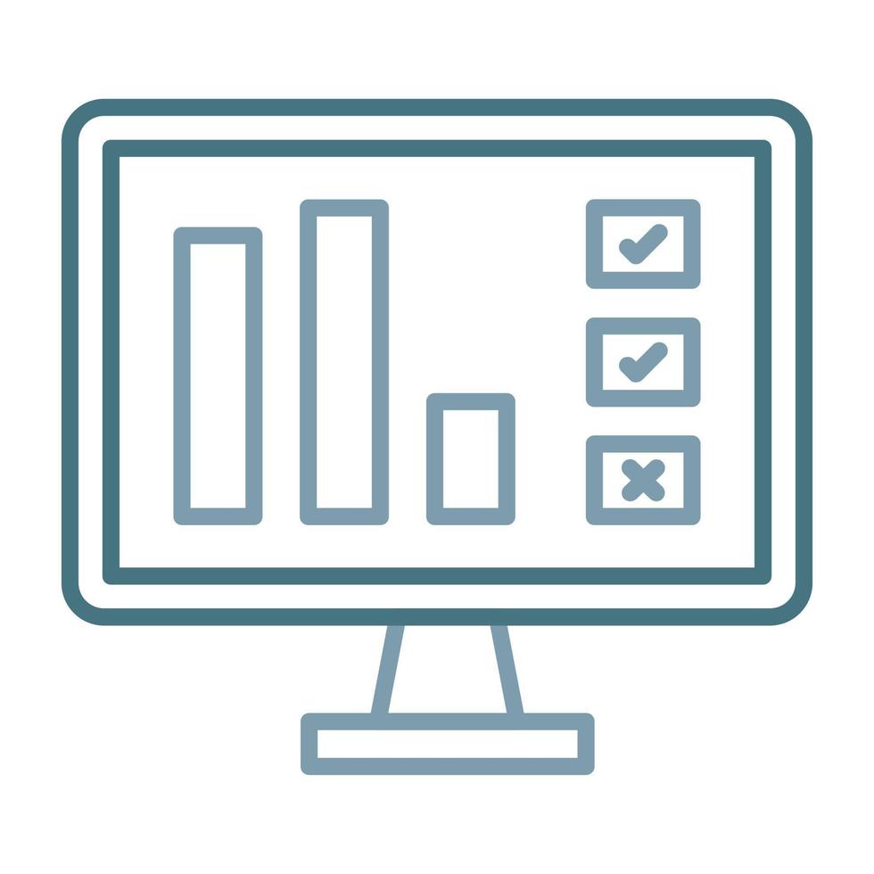Online Report Line Two Color Icon vector