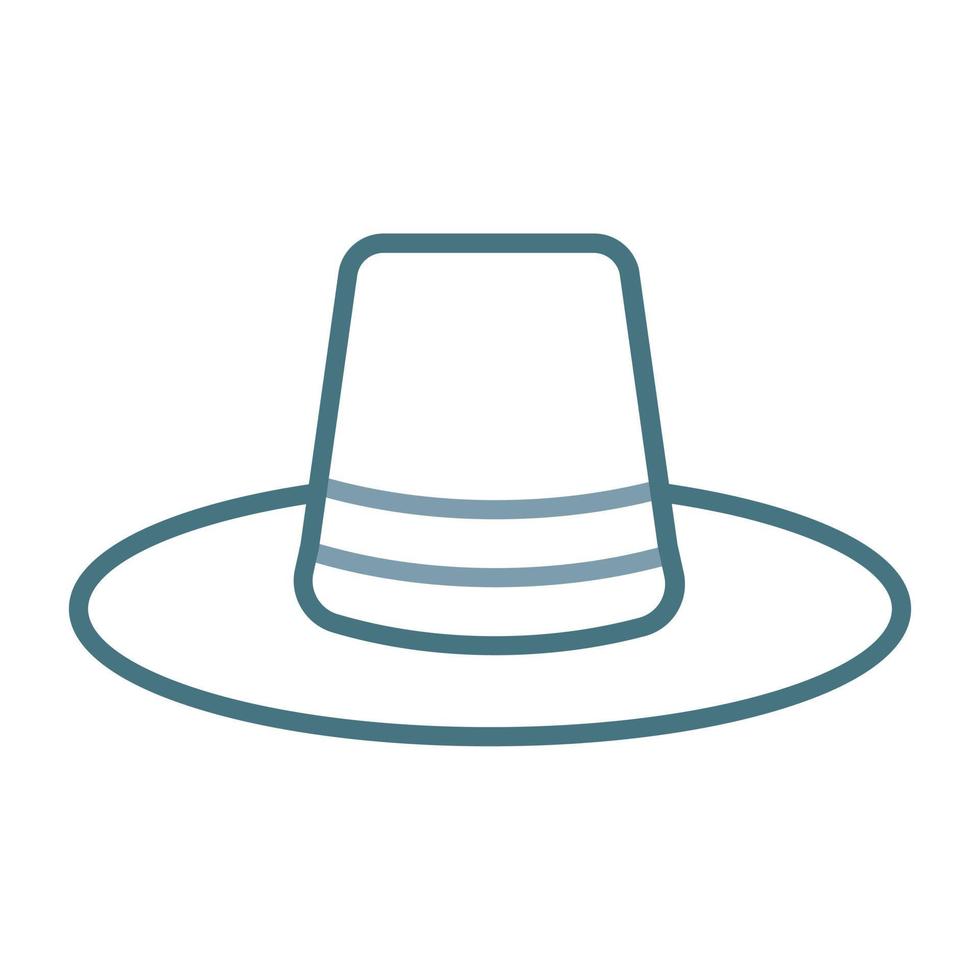 icono de dos colores de línea de sombrero de agricultura vector