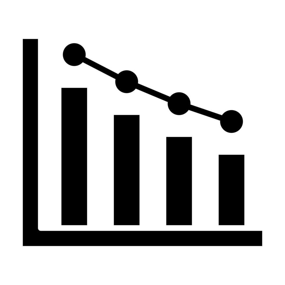 Decline Diagram Glyph Icon vector