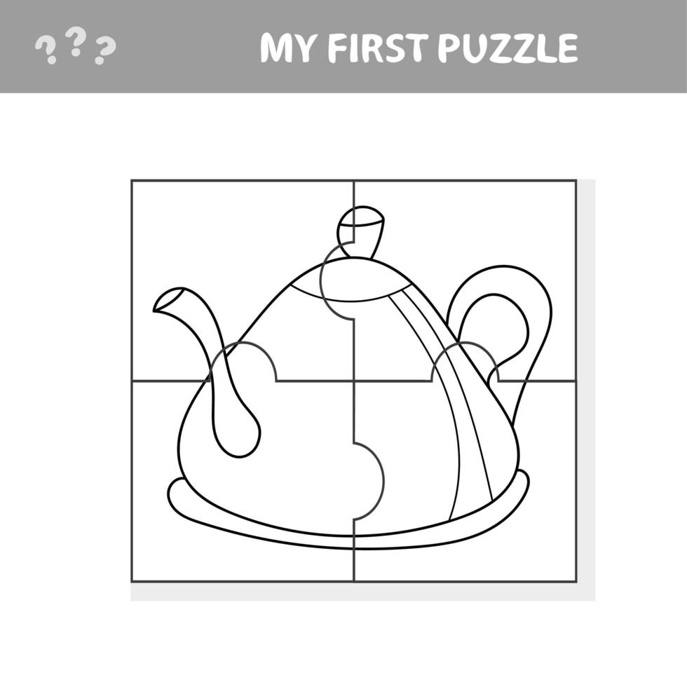 Easy educational paper game for kids. Simple kid application with Kettle vector