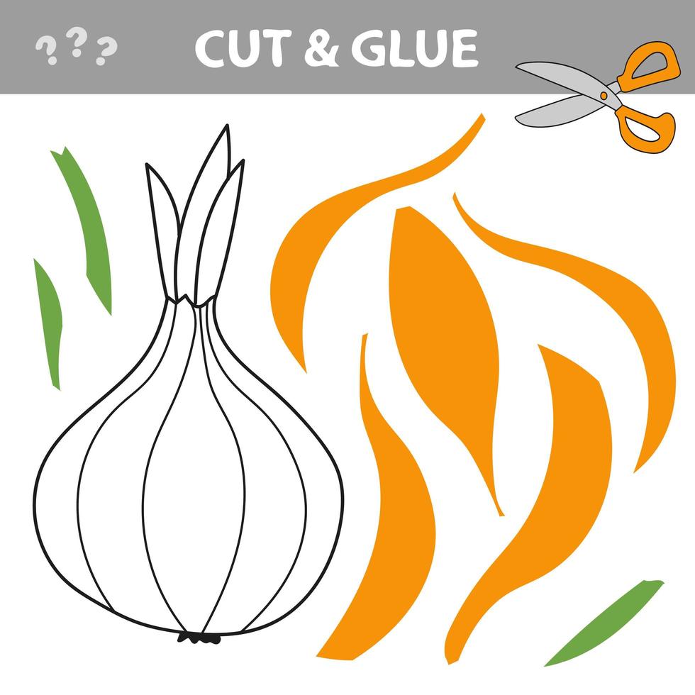 Cut and glue - Simple game for kids. Simple kid application with Onion vector