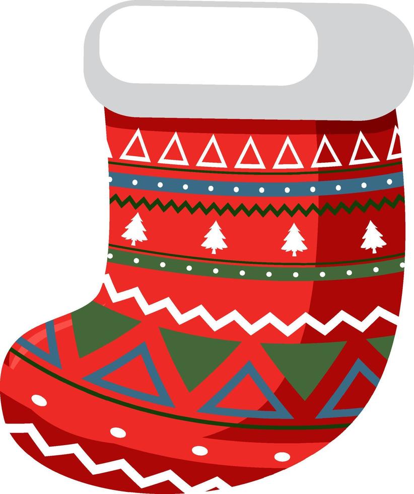 Christmas stocking in cartoon style vector