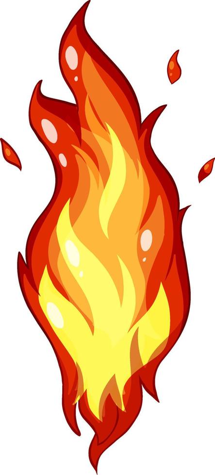 Flame in cartoon style isolated vector