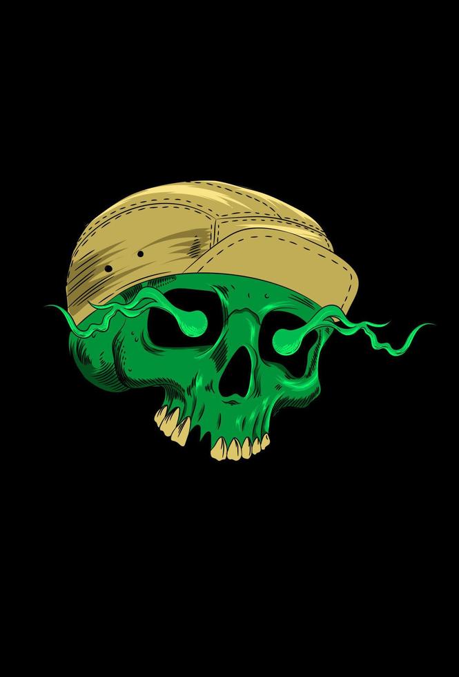 Skull with hat vector illustration