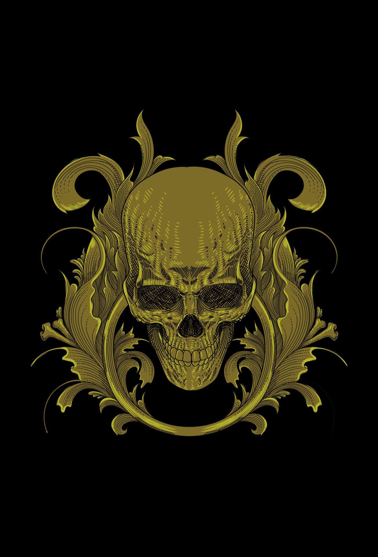 Skull with ornament artwork illustration 4652071 Vector Art at Vecteezy