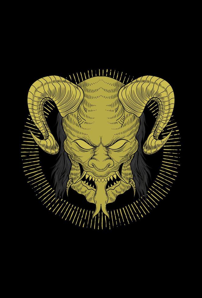 Demon with horn artwork illustration vector