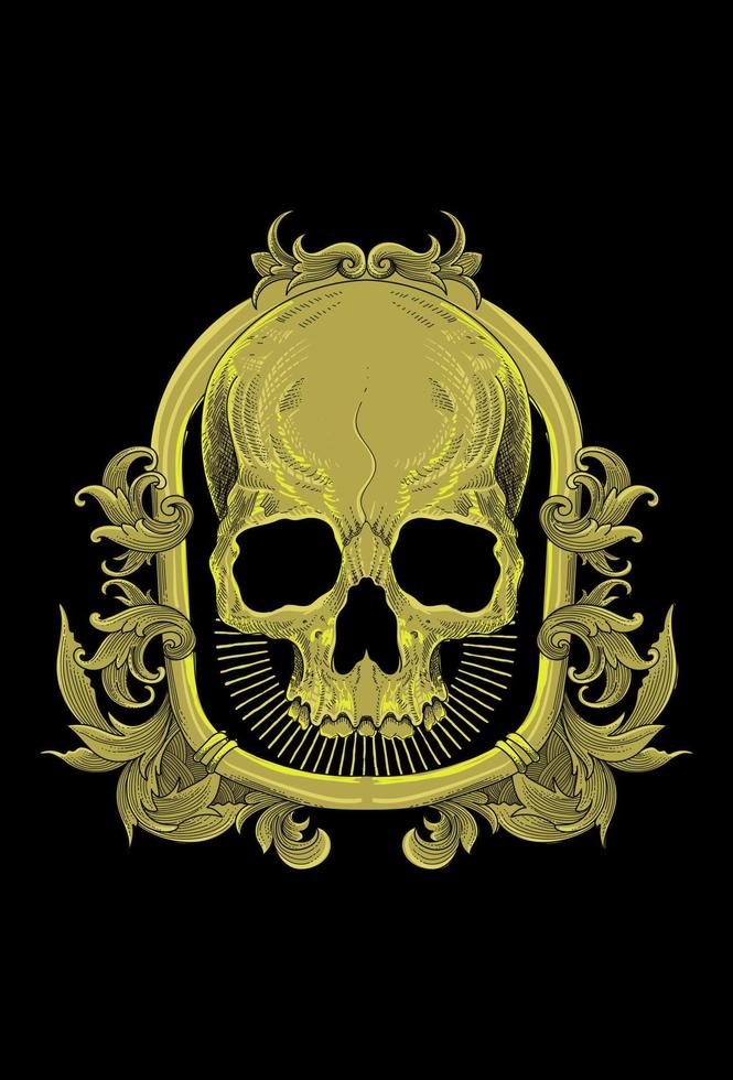 Skull with ornament artwork illustration vector
