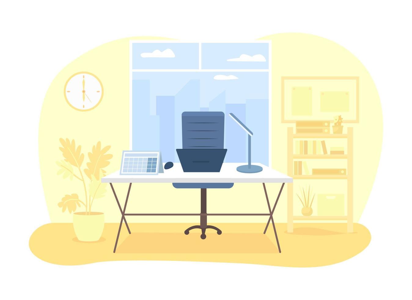 Corporate workplace 2D vector isolated illustration