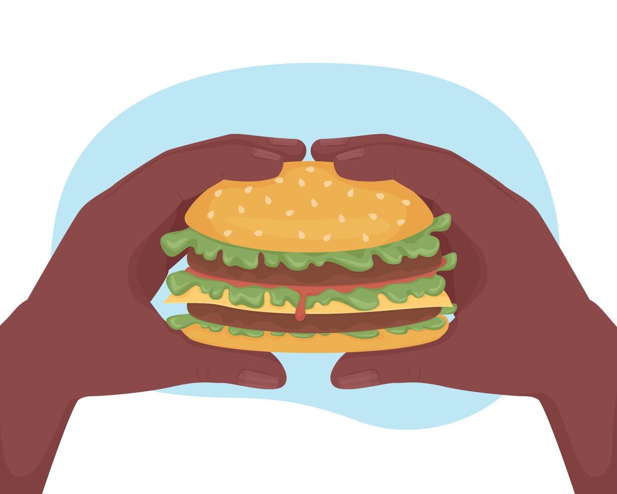 hamburguesa de comida rápida 2d vector ilustración aislada