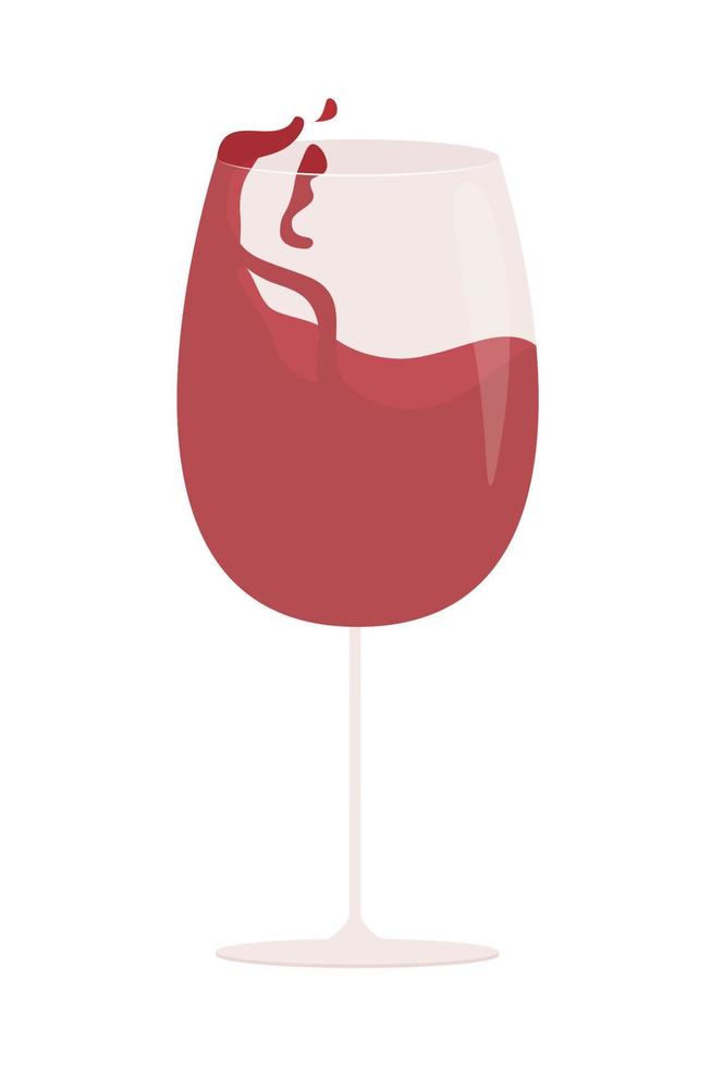 Verter vino en vidrio objeto vectorial de color semi plano vector