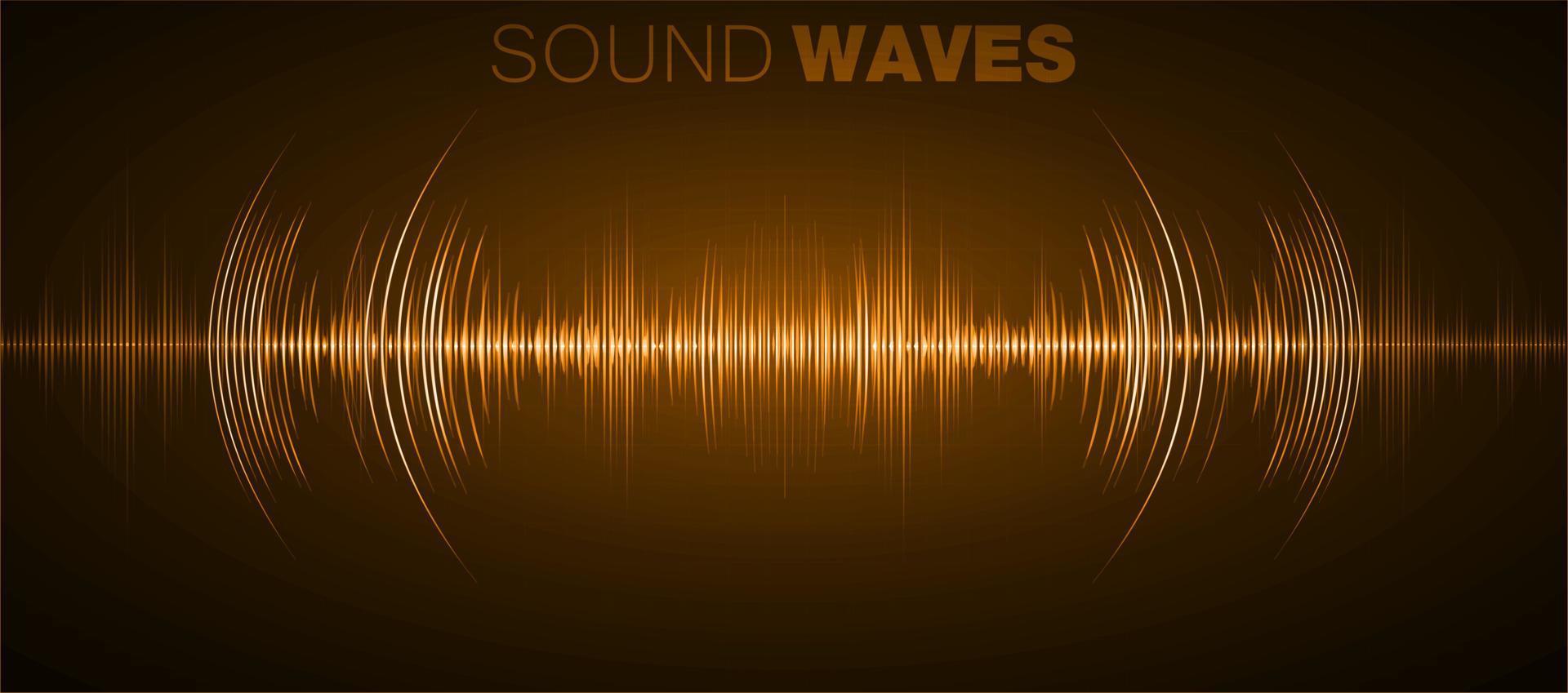 Sound waves oscillating dark light vector