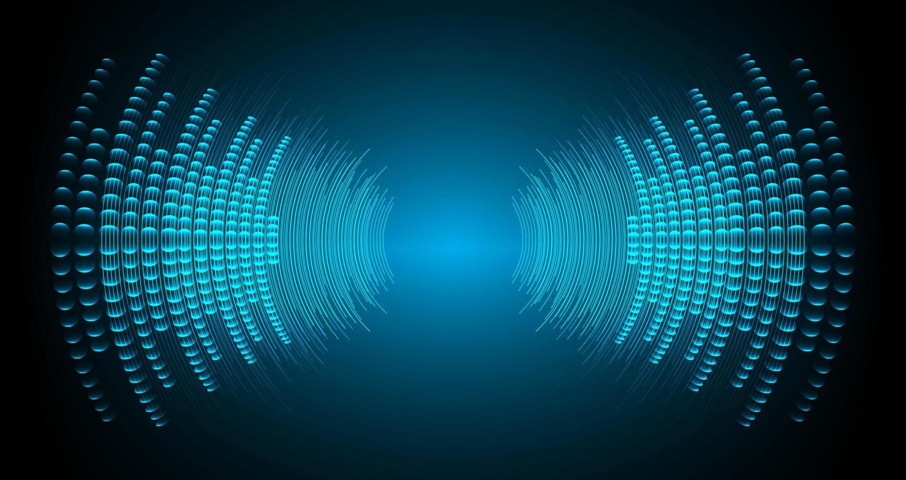 Sound waves oscillating dark light vector
