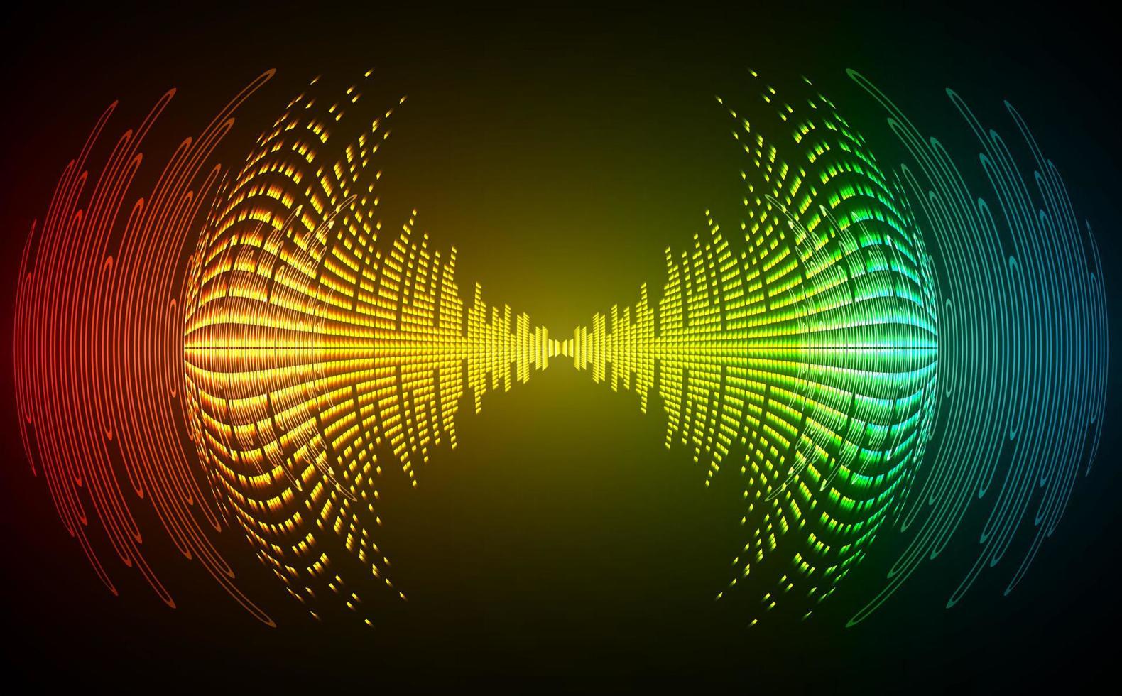 Sound waves oscillating dark light vector